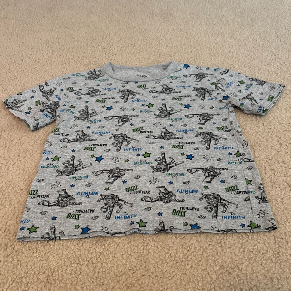 Disney/Pixar Toy Story Boys t-shirt Size 5/6 Buzz Lightyear Allover Print Gray
